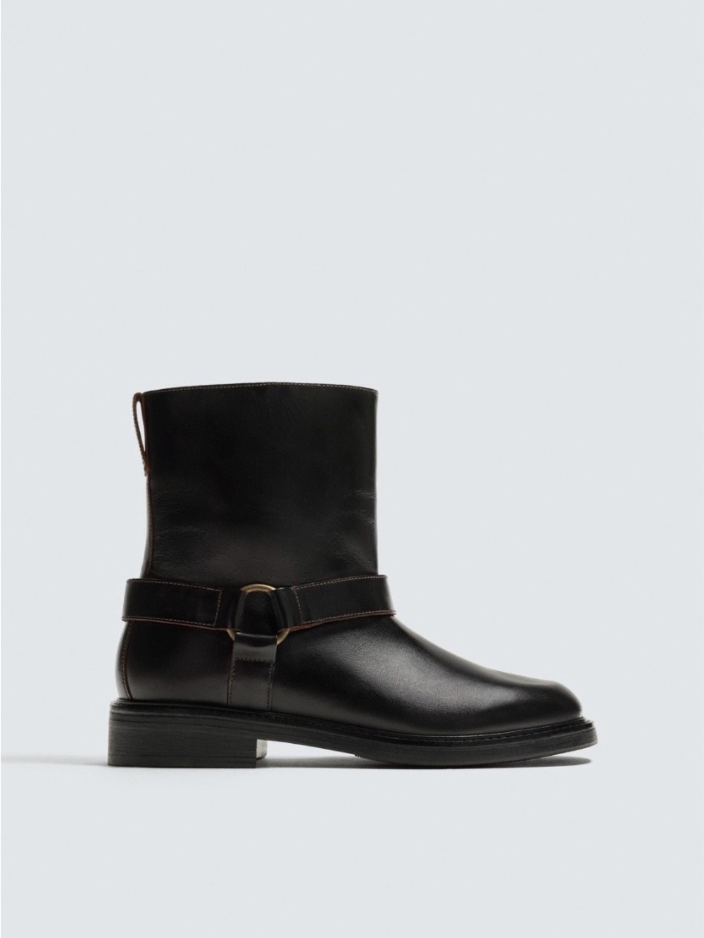 Zara Men’s Brown 🤎Leather Ankle Harness Boot size 7, Women’s size 9💫